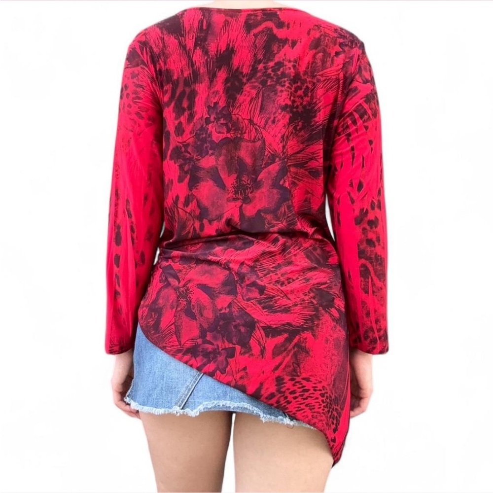 Y2K Asymmetrical Red and Black Women’s Top